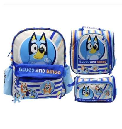 Children's Club | Set Mochila Bluey Azul A4 incluye Lonchera y Cartuchera de Children’s Club