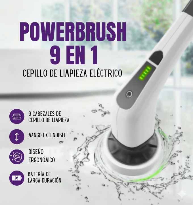 ⚡PowerBrush 9 en 1 Cepillo eléctrico de limpieza ✨