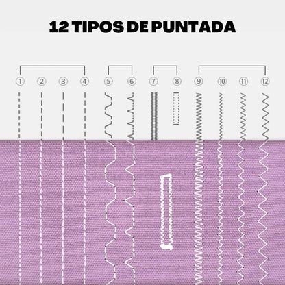 Máquina de coser multifuncional 12 puntadas